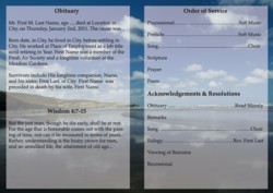 Funeral Program inside